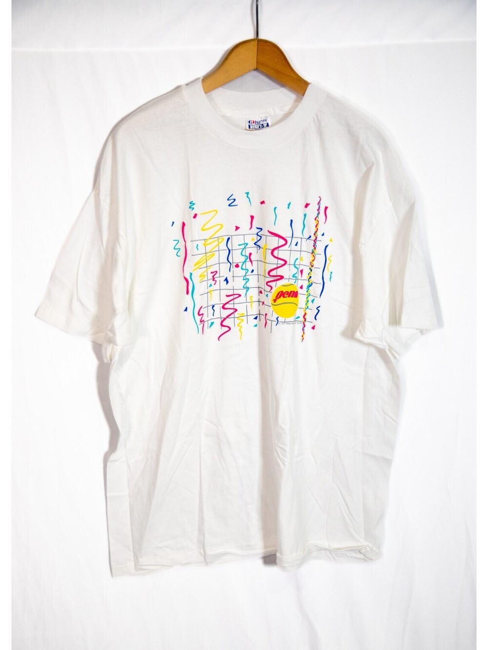 Pro Penn Tennis 90s Single Stitch Made in USA "Graffiti Ball" T-Shirt Men's 2XL